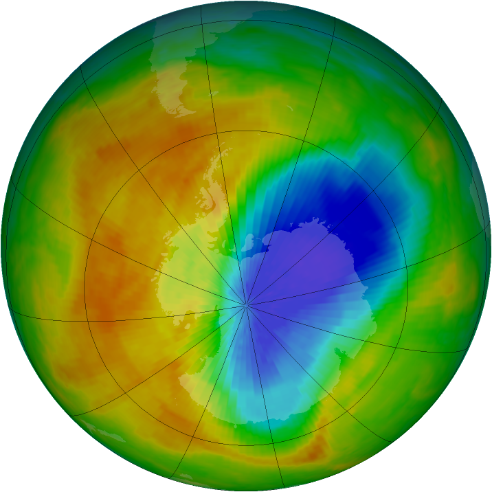 Antarctic ozone map for 04 October 2002